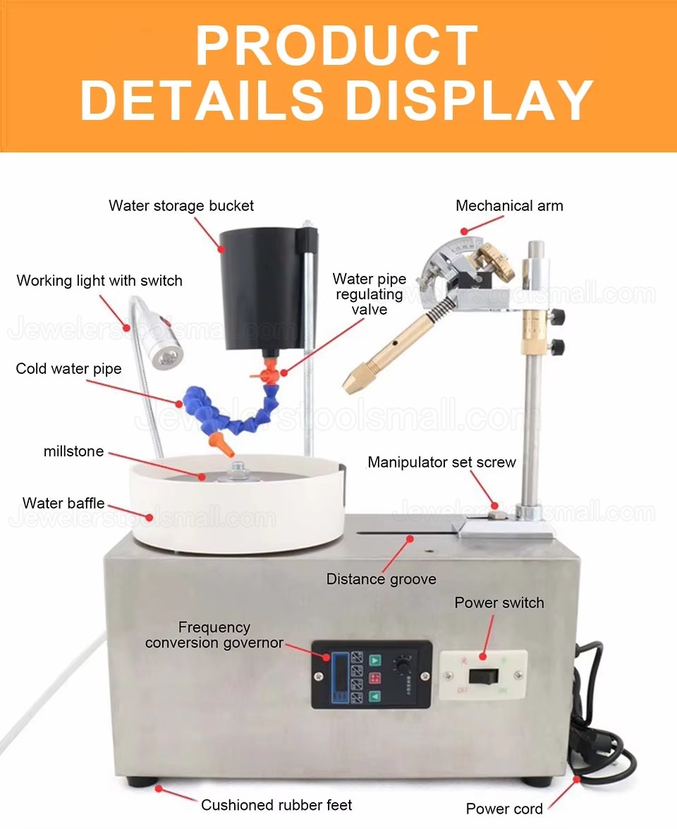 180W Automatic Gem Faceting Machine for Gemstone Lapidary Grinding Polishing Cutting 3000RPM